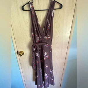 Floral Midi Dress in Purple